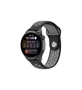 Watch 20mm Spor Delikli Kordon - Siyah-gri