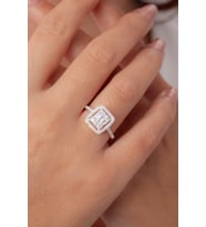 Baget Taşlı Modern Gümüş Yüzük