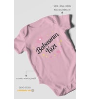 Babasının Kızı Kısa Kollu Bebek Body %100 Pamuk