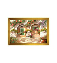 Manzara Temalı Kanvas Tablo 80 x 110 cm Gold Çerçeve