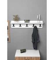 Askılık Duvar Elbise Askılığı Portmanto 80 Cm Beyaz DÜZ