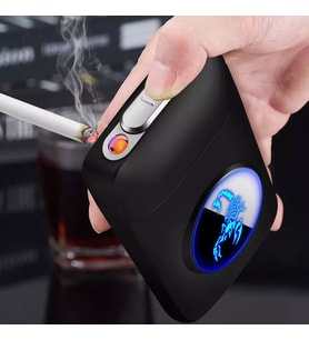 Kişiye Özel Led Öne Ekranlı Elektronik Sigara Tabakası Çakmaklı
