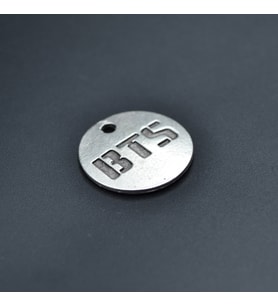 BTS Madalyon Kolye Ucu - Antik Gümüş Kaplama - Kod:265