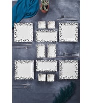 12 Parça 4 Kişilik Mermer Kahvaltı Takımı Handmade Kahvaltılık Sunum Seti Servis Tabakları