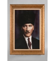 Çerçeveli Paspartulu Atatürk Tablo a182 (Gold)