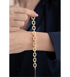 925 Ayar Gümüş Gold Trend Bileklik