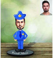 Kişiye Özel Polis Tasarımlı Karikatür Ahşap Biblo Bay-1-Eco