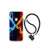 General Mobile Gm20 Pro Kılıf Silikon Desen Boyun Askılı Red Blue Leon 1714