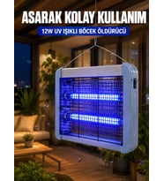 UV Işıklı Sinek Öldürücü Lamba 12W Çift Tüplü Elektrikli Böcek Öldürücü