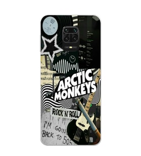 Redmi Note 9 Pro/Note 9S Uyumlu Arctic Monkeys Kolaj Desenli Şeffaf Telefon Kılıfı