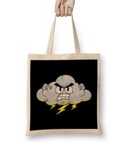 Angry Cloud with Lightning Thunderstorm Weather Bez Çanta Uzun Saplı