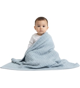 Dedi%100 Organik Pamuk Bebek Örme Battaniye Hediye Kutulu - Yumuşak Yürümeye Başlayan Çocuk, Beşik, Bebek Arabası Battaniyesi - Yeni Doğanlar için Nötr Kundak ve Alma Battaniyesi, 76 cm x 101