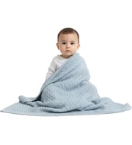 Dedi%100 Organik Pamuk Bebek Örme Battaniye Hediye Kutulu - Yumuşak Yürümeye Başlayan Çocuk, Beşik, Bebek Arabası Battaniyesi - Yeni Doğanlar için Nötr Kundak ve Alma Battaniyesi, 76 cm x 101