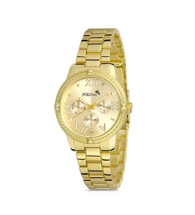 Polo Air Spor Şık Kadın Kol Saati  PL-1418Bx (Gold)