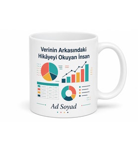 Veri Analistine Hediye Pasta Grafik ve Tablo Temalı Kupa Bardak