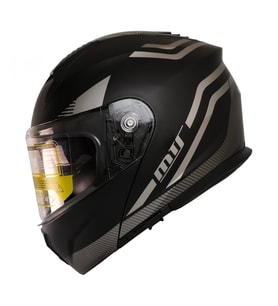 Motosiklet Çene Açılır Kask Güneş Vizörlü Ece 22.06 Sertifikalı New Motor Kaskı V2 WX20 Grey