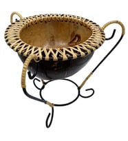 Hindistan Cevizi Şekerlik Spiral Coconut Metal Ayaklı Coconat Kase No.1 (Karışık)