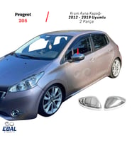 Peugeot 208 Krom Ayna Kapağı 2 Parça 2012 - 2019 Paslanmaz Çelik