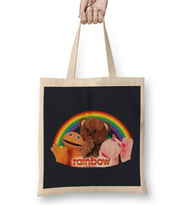 Retro Rainbow Bez Çanta Uzun Saplı