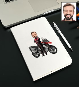 Kişiye Özel Yunus Polis Tasarımlı Karikatürlü Beyaz Defter Kalem Seti 120