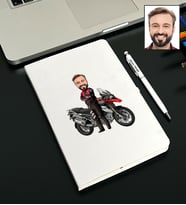 Kişiye Özel Yunus Polis Tasarımlı Karikatürlü Beyaz Defter Kalem Seti 120