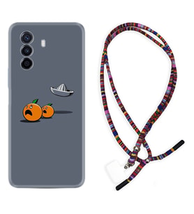 Huawei Nova Y70 Y90 Nova 9 SE  Kılıf Boyun Asklı Rasta Silikon Orange Escape 1374