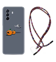 Huawei Nova Y70 Y90 Nova 9 SE  Kılıf Boyun Asklı Rasta Silikon Orange Escape 1374