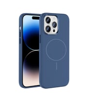 Apple iPhone 14 Pro Max Uyumlu Kılıf M-Safe Şarj Özellikli Metal Kamera Çerçeveli Zore Edi Silikon Kapak (Lacivert)