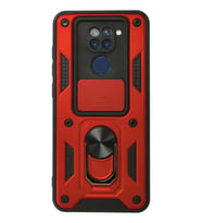 Redmi Note 9 Kılıf Pars Lens Yüzüklü Silikon - Kırmızı