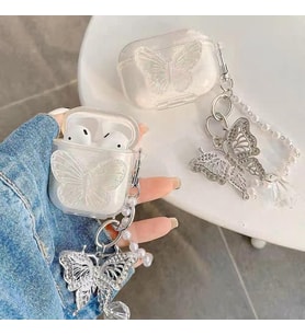 Kelebekli Simli 1/2 Nesil Uyumlu Airpods Kılıf
