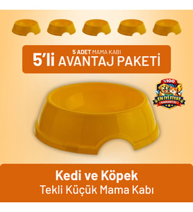 Kedi ve Köpek Tekli Küçük Mama Kabı - 5 Adet