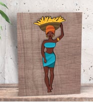 BK Gift African Woman Tasarımlı Dekoratif Mini Kanvas Tablo 15x20cm-3