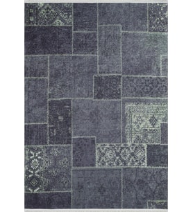 Dijital Kaymaz Yıkanabilir Gri Patchwork Salon Halısı Mutfak Halısı Koridor Halısı Yolluk HLN1710