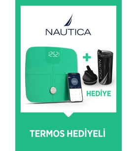 Nautica Vücut Analizli Smart Akıllı Bluetooth Tartı Baskül + Nautica 500 ml Termos Hediyeli