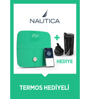 Nautica Vücut Analizli Smart Akıllı Bluetooth Tartı Baskül + Nautica 500 ml Termos Hediyeli