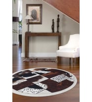 Dijidekor Halı Kahverengi DR01 Saçaklı Yuvarlak Kesme İnce Yolluk Kilim Salon Halısı Modelleri