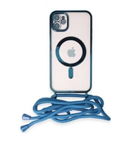 Apple İphone 11 Kılıf Divo Lazer Askılı Magsafe Kapak - Sierra Blue