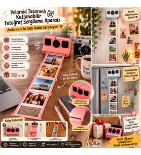 Polaroid Tasarımlı Katlanabilir Fotoğraf Sergileme Standı