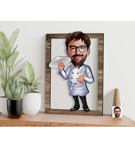 BK Gift Kişiye Özel Pizzacı Karikatürlü 3D Ahşap Tablo, Sevgiliye Hediye, Arkadaşa Hediye, Yıl Dönümü Hediyesi, Doğum Günü Hediyesi-1