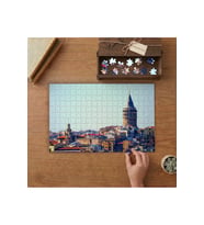 Galata Kulesi Manzarası Tasarımı 240 parça Ahşap Puzzle Ahşap Kutuda MP08694
