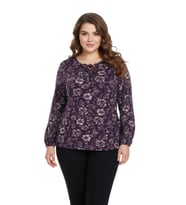 Kadın Yumoş Yaka Bağcıklı Modelli Bluz BGL-ST05137 (Mürdüm)