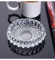Porsima KLK-04 Kristal Cam Yuvarlak Küllük Çap 13 cm Şeffaf Lüks Küllük