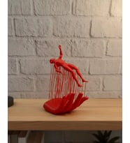 3D El Formlu İnsan Figürü Kırmızı Soyut Tasarım Dekoratif Biblo 12X18 Cm