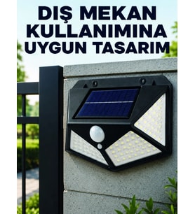 Bahçe Balkon Garaj Ve Girişler İçin Güneş Enerjili Hareket Sensörlü Led Duvar Lambası