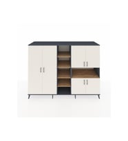 Kronos Dolap 13 Raflı 6 Kapaklı 220x59x163 Antrasit-Aytaşı/Çam