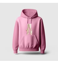 Point Shoes Baskılı Hoodie Sweatshirt (Pembe)