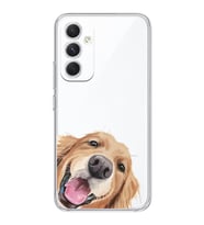 Samsung Galaxy A25 Uyumlu Sevimli Köpek Tasarımlı Şeffaf Telefon Kılıfı