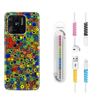 Xiaomi Redmi Note 7 8 9 Pro 10 2022 10 Pro 10S Kılıf Kablo Koruma Spiral Silikon Nazar Boncukları 1746