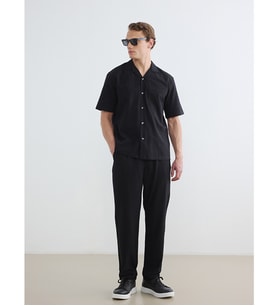 LCW Vision Siyah Regular Fit Keten Görünümlü Erkek Pantolon