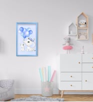 BK Home Sevimli Fil Tasarımlı Dekoratif Mavi Ahşap Çerçeveli Çocuk Odası Tablo-8